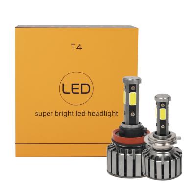 China Luces Led H4 H7 COB Chips 4 Side 6000K 8000LM Car Led Headlight 9005 Auto Lighting System 9006 Universal for sale