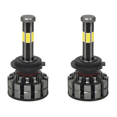 China auto led lighting system bulbs cob chips 6 side 50w 6000k 8000lm lux led para autos h4 h7 h11 universal for sale