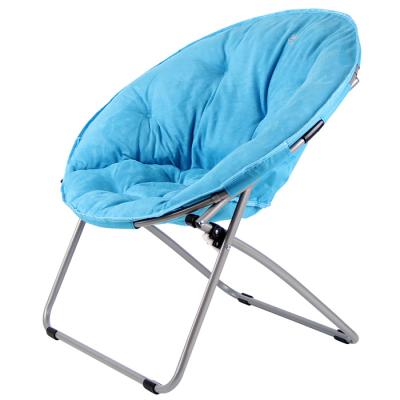 China Single Folding Cheap Adult Outdoor Folding Padded Round Moon Chair With Carry Bag for sale