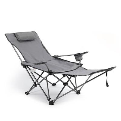 China aioiai modern stainless steel beach chair with foot rest camping chair folding beach lounge for sale