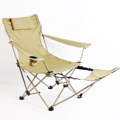 China Modern Wholesale Colorful Reclining Folding Camping Sofa Chairs With Hard Soft Fabric Armrest Footstool for sale