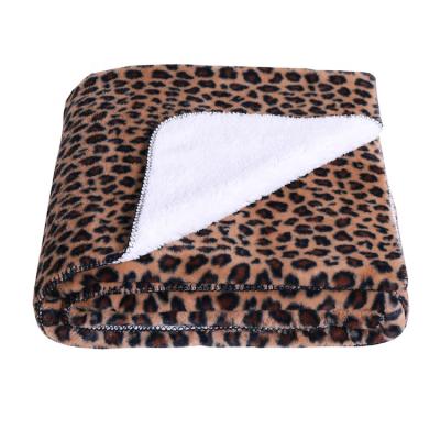 China PORTABLE Baby Blanket with Soft Plush Toy Set 100% Polyester Flannel Leopard Rabbit Fur Blanket for sale