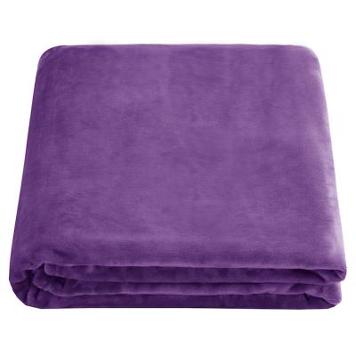 China PORTABLE purple high quality blankets for winter, baby flannel fleece throw blanket, personalized microfiber blanket Paraguay for sale