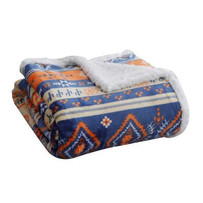 China Orange Baby Fleece Heat Handfeel Bohemian Super Soft Sherpa Skin-Friendly Soft Kids Throw Warm Custom Sublimation Blanket for sale