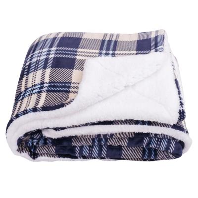 China Yellow/Blue Double Ply Travel Fleece Skin Friendly Blanket ,Plaid Sherpa Throw Foldable Soft Blanket Baby Shepra Blanket Nordic and New for sale