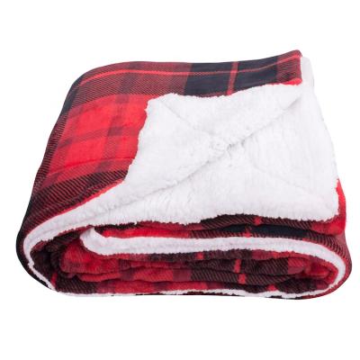 China Skin Friendly Blanket Best Quality, Double Sherpa Red Plaid Blankets For Winter, Kids Claming Outdoor Baby Blanket Gift Fleece Blankets for sale