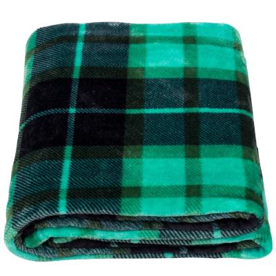 China Fashion Plaid Printing Green Blanket, Throw Blankets Personalized, Microfiber Comforting Lush Flannel Fleece Throw Blanket, for sale