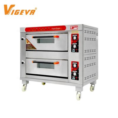 China High Efficiency 2 Platform 4 Tray Industrial Commercial Cake Machine Gas Bread Pizza Bakery Oven Prices for sale