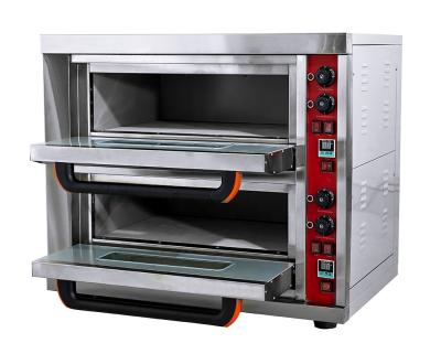 China Custom horno commercial 2 deck 2 baking trays baking ovens electric gas pizza oven for sale price for sale