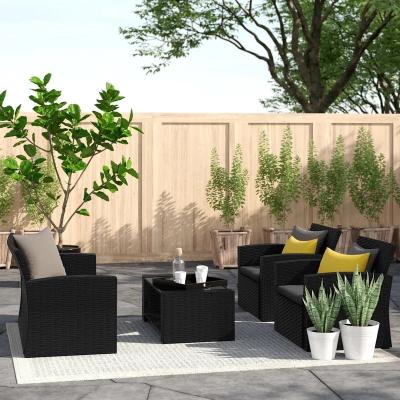 China Eco-freindly Wicker Sofa Set Outdoor Backyard Outdoor Patio Rattan Patio Rattan Garden Sofa Furniture Corner Set for sale