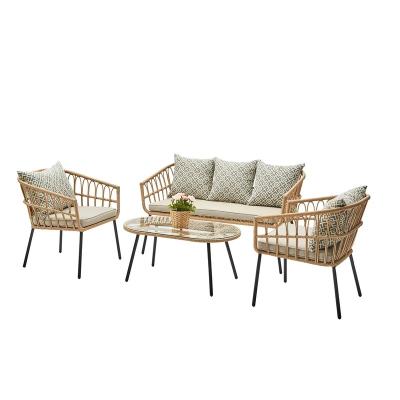 China Modern Troy Metal 4 - Person Seating Group With Cushions Outdoor Table Outdoor Bistro Furniture Set for sale