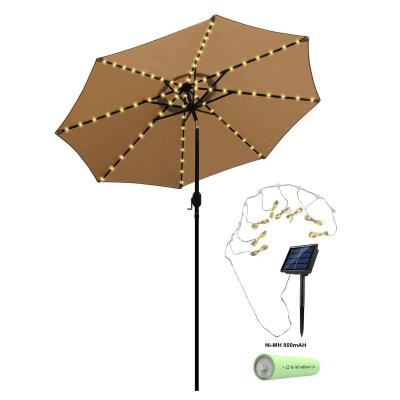 China Modern UV Resistant LED Solar Light Lights Sun Garden Balcony Parasol Patio Umbrella Patio Umbrella With Solar Led Light for sale