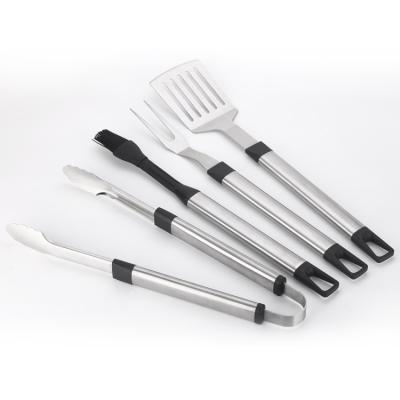 China Hot Sale Factory Stainless Steel BBQ Tool Kits BBQ Easily Cleaned Utensils Fork Tongs Shovel BBQ Sets for sale