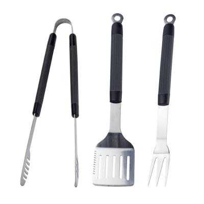 China Easily Cleaned Outdoor Grill Accessories Grill Soft Touch Handle 3 PCS BBQ Tool Kit for sale