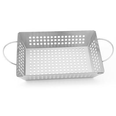 China Easily Cleaned Vegetable Grilling Grill Stainless Steel Wholesale BBQ Tool BBQ Basket Wok Topper for sale