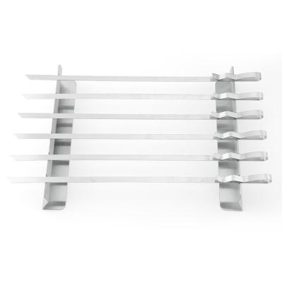 China High Quality Dustproof BBQ Grilling Stainless Steel Kebab Rack Set With 6 Wide Skewers for sale