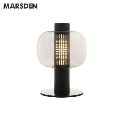 China Home Hotel Bedroom Modern Living Room Office Decorative Smoky Glass Smart Touch Glass Decor Smoky Modern Fancy Led Table Lamp for sale