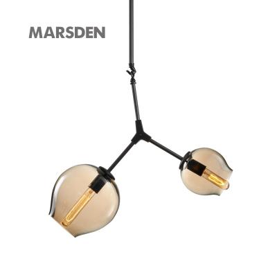 China Modern Indoor Amber Art Glass-metal Decorative Pendant Lighting Body MARSDEN Pendant Lamp for sale