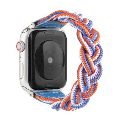 China Buckle Adjustable Elastic Braided Woven Strap For Apple Watch Series 5 42mm For Sports Nylon Elastic Watch Bands for sale