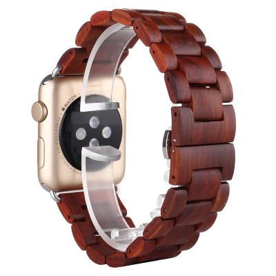 China Adjustable Wood Strap Apple Watch Series 5/4/3 Original Wood For Apple Watch Band 42mm Wood 38mm Luxury Strap for sale