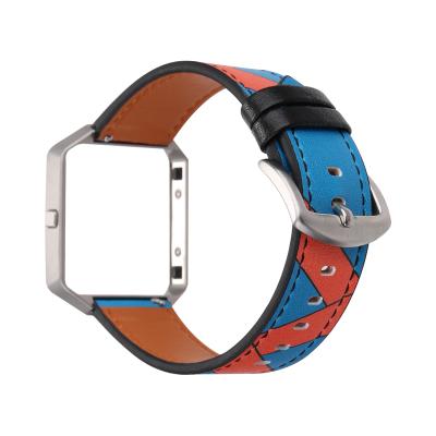 China Stripe Adjustable Printed Leather Smart Watch Band For Fitbit Versa/Versa Lite Band Wristband Strap FitBit Watch Bands for sale