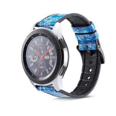 China Fashion \ Dress Luxury Popular Genuine Leather Watch Band For Samsung Galaxy Watch Active2 46mm 42mm Inner Skin Silicone Smart Watch Band for sale