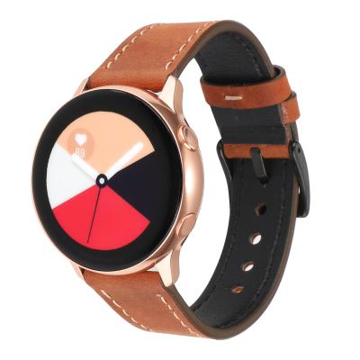 China Fashion \ Dress Luxury Popular Genuine Leather Watch Band For Samsung Galaxy Watch Active2 20mm 22mm Strap For Samsung Smart Watch Band for sale