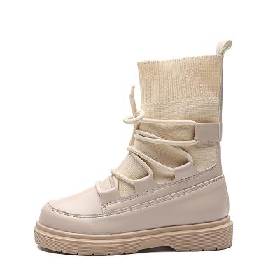 China Autumn New Martin British Girls Children's Mesh Microfiber Leather Boots Kids Short Fashion Flat Style Boots 2021 for sale