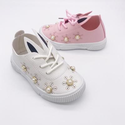 China New Style Rabbit Design Fashionable Flat Cute Magic Microfiber Stripe Material Injection Baby Shoes for sale