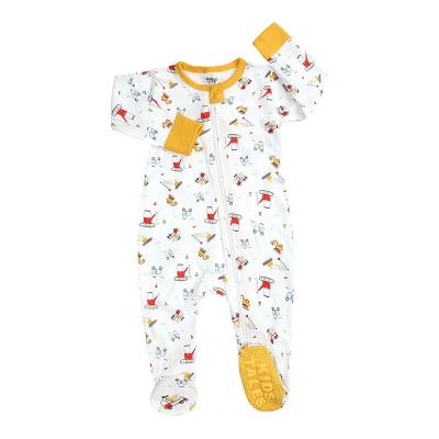 China Popular New Long Sleeve Design Baby Zipper Romper Spring and Autumn Socks Long Sleeve Epoxy Cotton Cute Printed Infant Baby Romper for sale