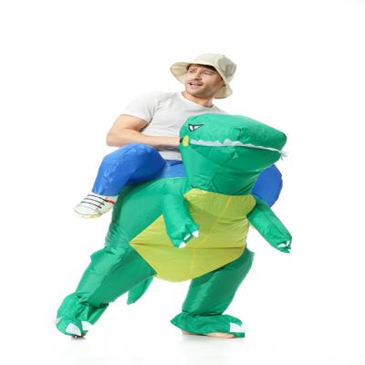 China Wholesale Reusable Funny Halloween Party Inflate Adult T REX Inflatable Dinosaur Costume Suit for sale