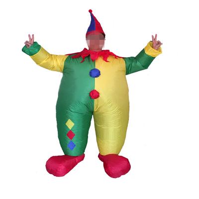 China Funny Inflatable Polyester Costume Halloween Costume Clown Costume For Adult for sale