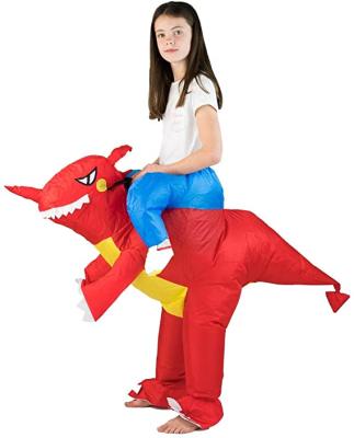 China Dino Park Wholesale Children Blow Up Costume Ride On Dinosaur Animal Inflatable Costume For Kids for sale