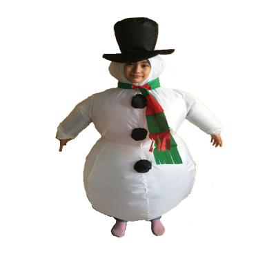 China Wholesale Funny Christmas Air Jumpsuit Polyester Fancy Dress Children Snowman Inflatable Blow Up Costume for sale