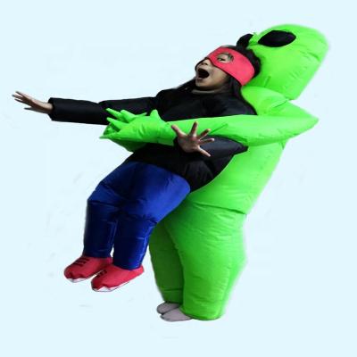 China Hot Selling Polyester Halloween Green Ghost Inflatable Alien Man Costume for sale