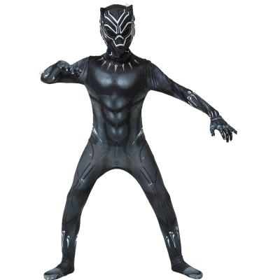 China Popular Breathable and Comfortable Black Panther Cosplay Costume Carnival Kids Halloween Party Holiday Tights Performance Overalls Jumpsuit for sale