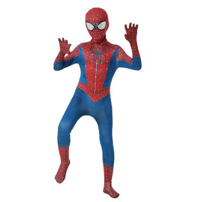 China High Quality Breathable and Comfortable Breathable and Comfortable Unisex Breathable Spandex Halloween Jumpsuit Mask Kids Anime Cosplay Kids Spiderman Costume for sale