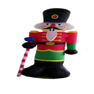 China Wholesale Polyester 8 Feet Christmas Outdoor Decorations Yard High Air Blow Inflatable Nutcracker Soldier for sale