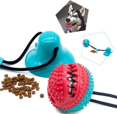 China Popular Treat Dispenser Dog Toy Ball | Dog Conflict Rope Ball Sucker Toys Used For Puppies Molar Training Rope Interactive (Color Box) for sale