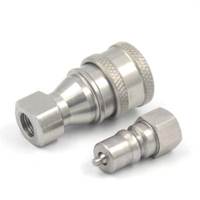 China 1/8 inch stainless steel shut-off valve Eaton FD45 double interchange stainless steel quick to connect fittings for air hoses for sale