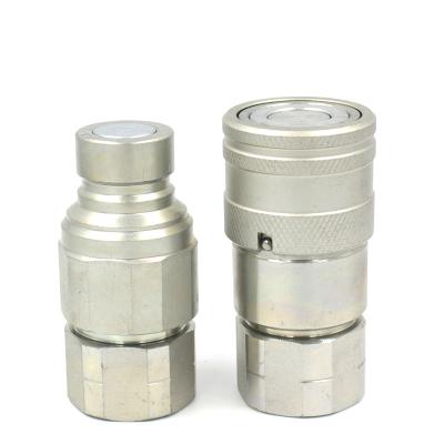 China Carbon Steel 3/4 Inch NPT Carbon Steel ISO 16028 Dry-Cut Leak Free Flat Face Hydraulic Quick Coupling for sale