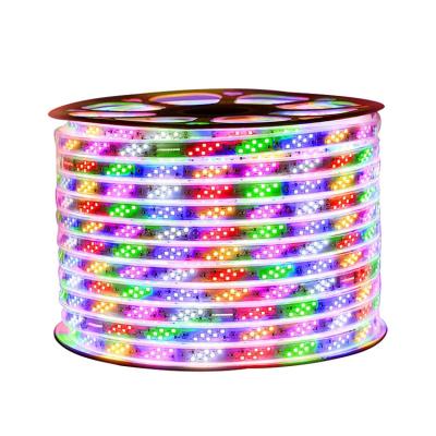 China Outdoor Indoor Smart Led Strip Light Running2835 180D Waterproof Flexible Home Equipment Bedroom Strip Lights for sale