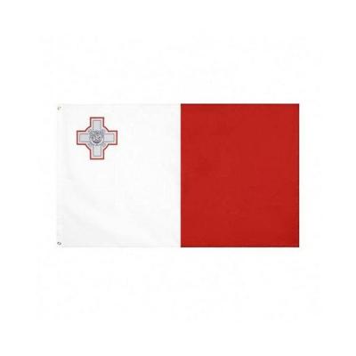 China Custom Printed 100% Polyester Flags 3x5 Polyester Stock Malta Flag for sale