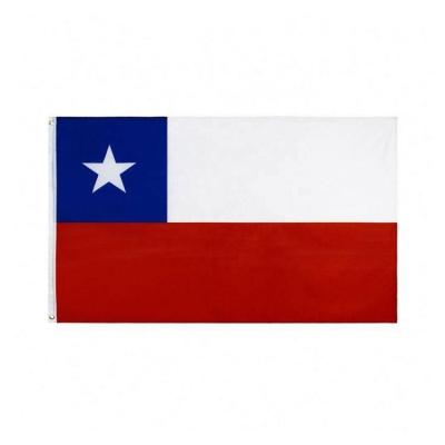 China Country Flag Decoration Customized 100% Polyester 3x5ft National Stock Printed Chile Chilean Flag for sale