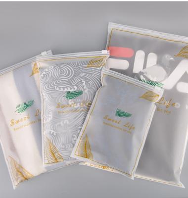 China Custom Logo Matte /Frosted Moisture Proof Biodegradable Plastic Packaging Zipper Bags T-shirt Swimwear Zip Lock Clothing Bags for sale