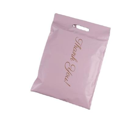 Chine Strong Adhesive In Stock Pink Thank You Apparel Tote Courier Shipping Bag With Poly Handle Custom Plastic Mailers Mailing Bags With Handle à vendre