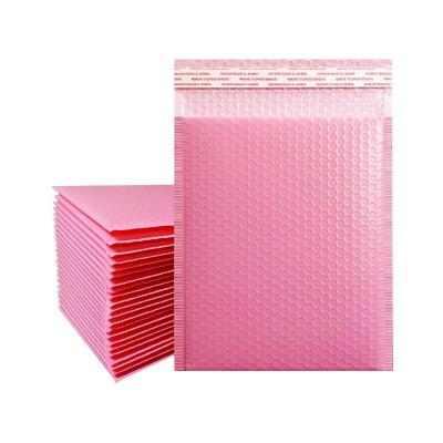 China Send Post Bags Low MOQ Mail Parcel Poly Bubble Ads Strong Pink Adhesive Custom Send Post Bags Air Padded Bubble Mailing Plastic Bag for sale