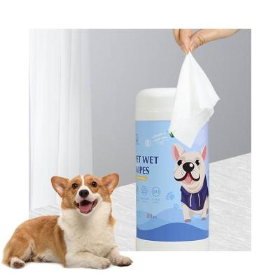 China Nonwoven Cleaning Soft No Alcohol Pet Canister Wet Cloths, Disposable Pet Deodorizer Barrel Dog Cat Wet Tissues for sale