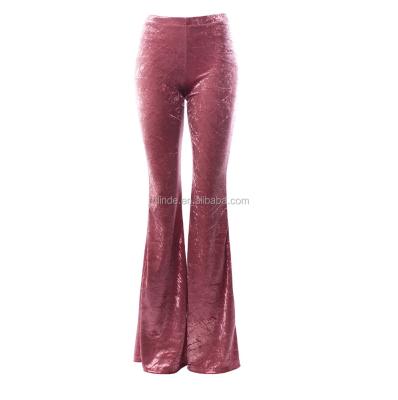 China Wholesale fashion anti-pilling cowgirl spring summer palazzo pants crushed velvet retro vintage classic bell bottoms for sale