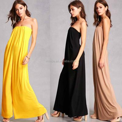 China High Fashion Clothing Breathable Palazzo Leg Suit Strapless Women Cut Out Overalls Wide-leg Rompers Women for sale